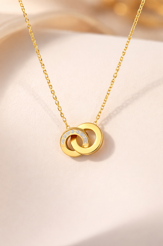Gold Double Circles Pendant