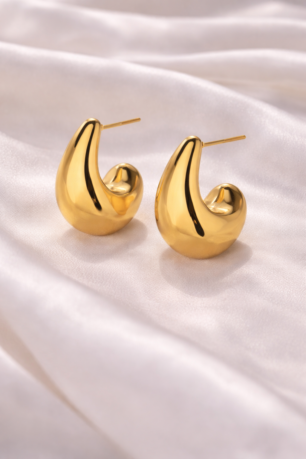 Gold Tear Drop Studs