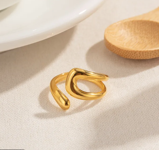 Gold Asymmetrical Open Ring