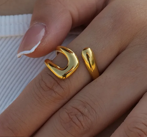 Gold Asymmetrical Open Ring