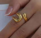 Gold Asymmetrical Open Ring