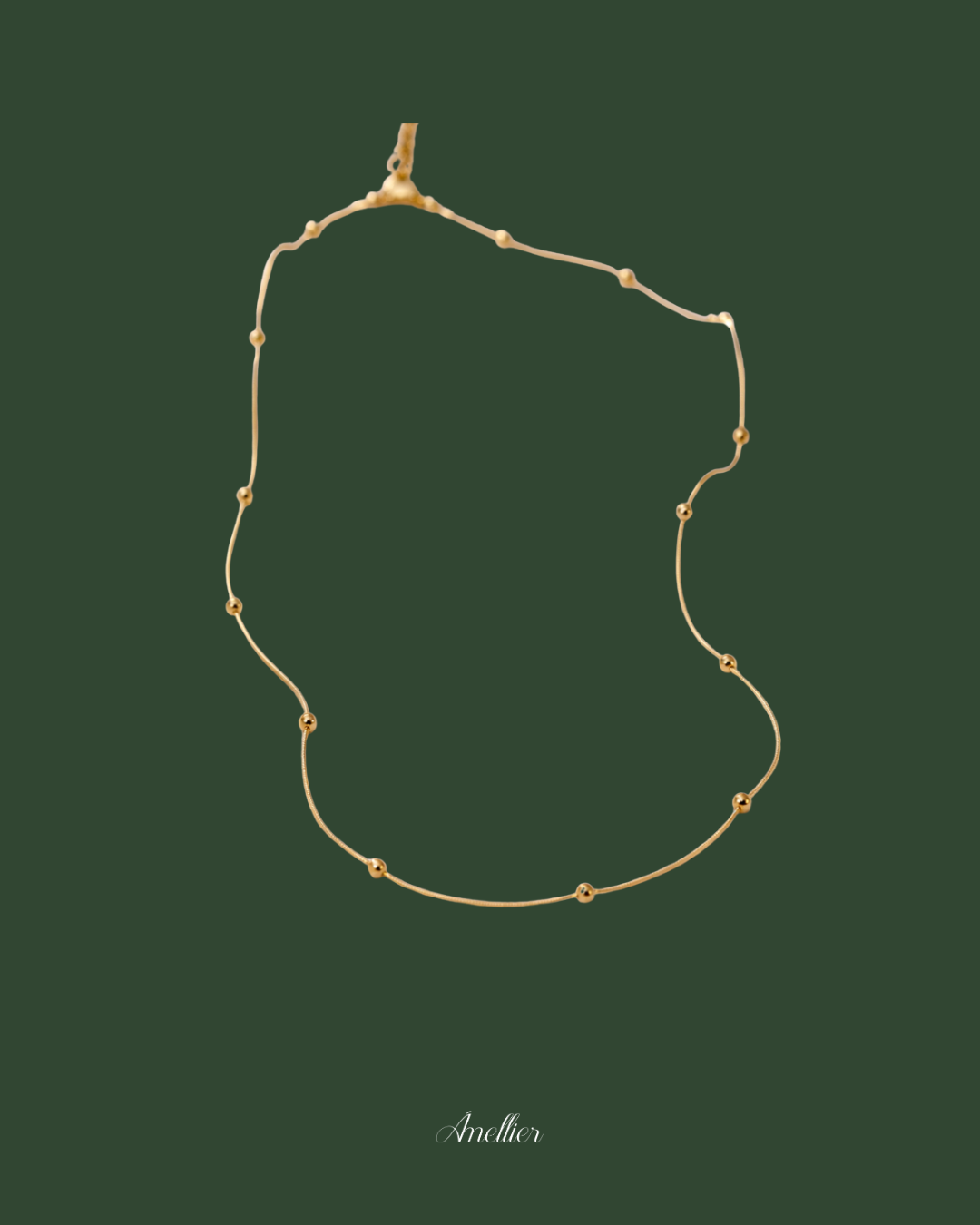 Gold Beads Steel Plated Necklace